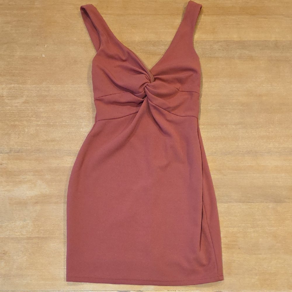 Lulu's Must be a Twist of Fate Dusty Rose Dress